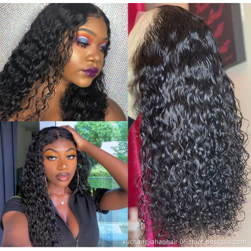 13X4 HD Swiss Lace Front Wig Brazilian Water Wave Human Hair Wigs Pre plucked With Baby Hair